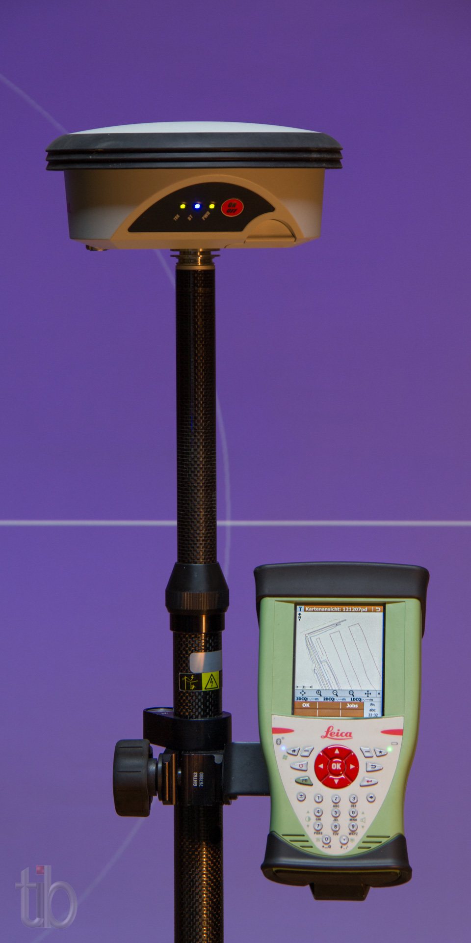 Hier ohne Funkmütze, d.h. Korrekturdaten über GSM, SIM-Karte im Feldrechner