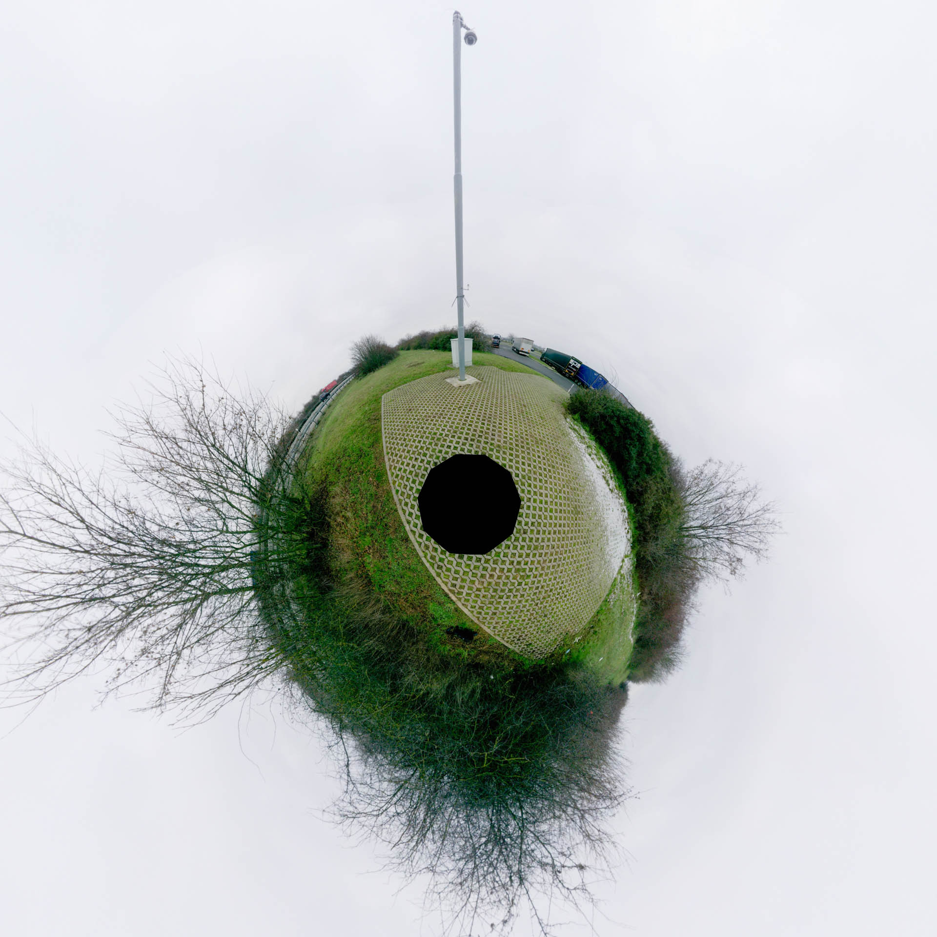 PWC Lorkberg Kameramast, 360°-Bild aus dem Scanner